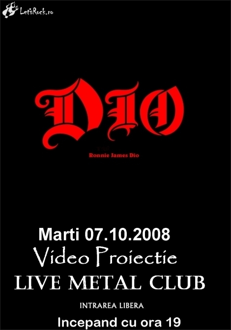 Videoproiectie Dio in Live Metal Club