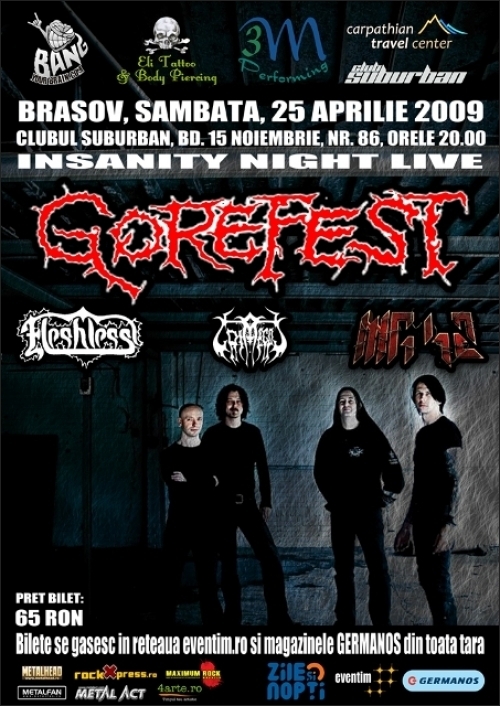 Gorefest in Clubul Suburban din Brasov