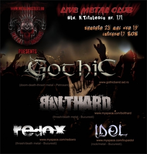 Concert GOTHIC, BOLTHARD, Redox si Idol in LMC