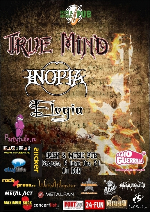 Concert True Mind, Inopia si Elogia in Irish & Music Pub din Cluj-Napoca