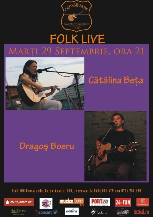 Concert Catalina Beta si Dragos Boeru in club 100 Crossroads