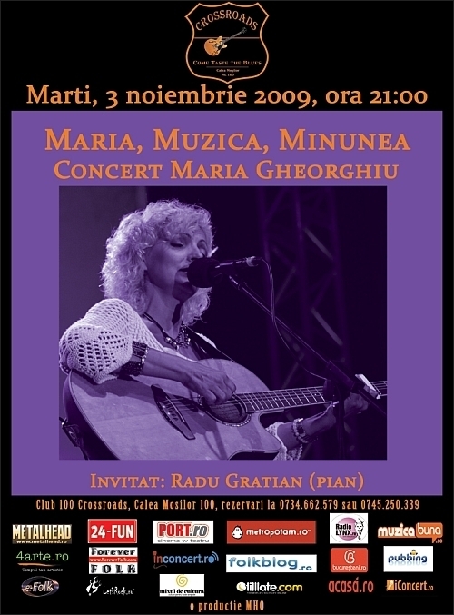 Concert Maria Gheorghiu si Radu Gratian in club 100 Crossroads