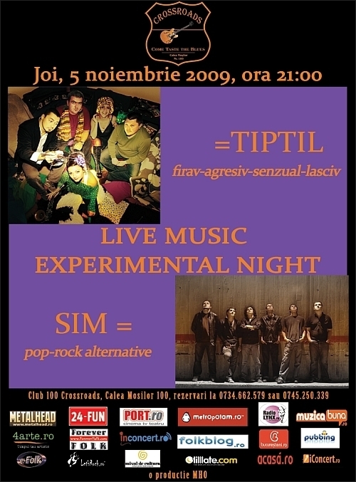 Concert SIM si TIPTIL in club 100 Crossroads