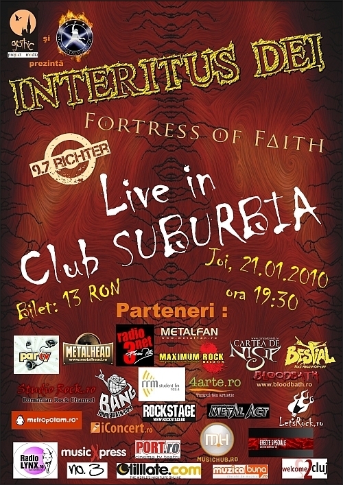 Concert Interitus Dei, Fortress of Faith si 9,7 Richter in club Suburbia