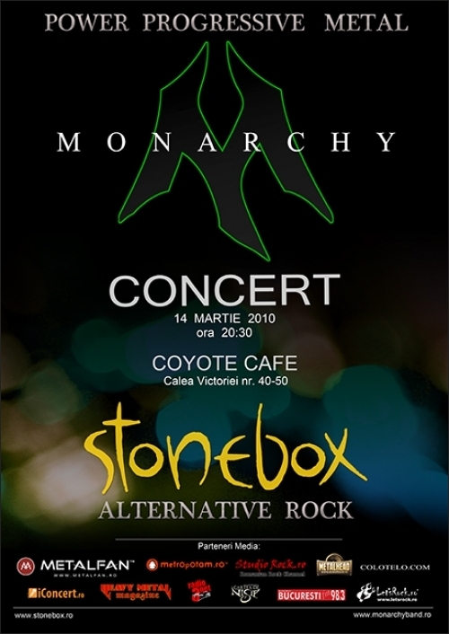 Concert MONARCHY si Stonebox in Coyote Cafe