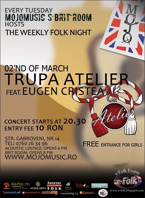 Concert trupa Atelier feat Eugen Cristea in Club MoJo Brit Room