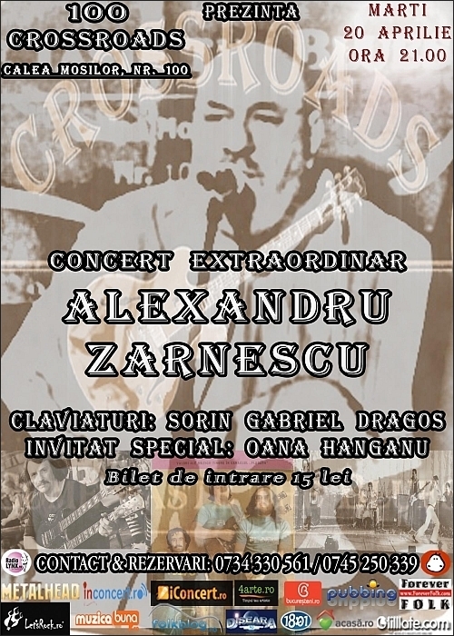 Concert ALEXANDRU ZARNESCU in club 100 Crossroads