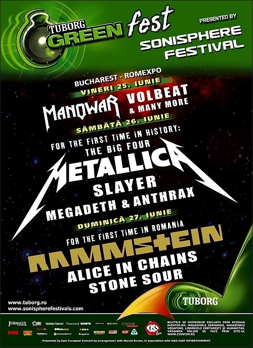 Concertul METALLICA, SLAYER, MEGADETH si ANTHRAX va fi transmis live