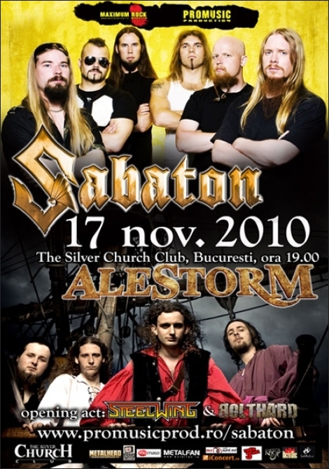 Bolthard canta alaturi de Sabaton, Alestorm si Steelwing