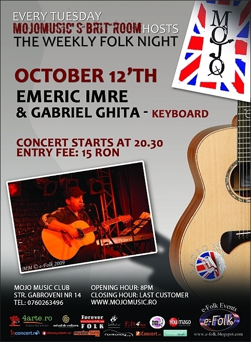 Concert Emeric Imre si Gabriel Ghita in Club MoJo Brit Room