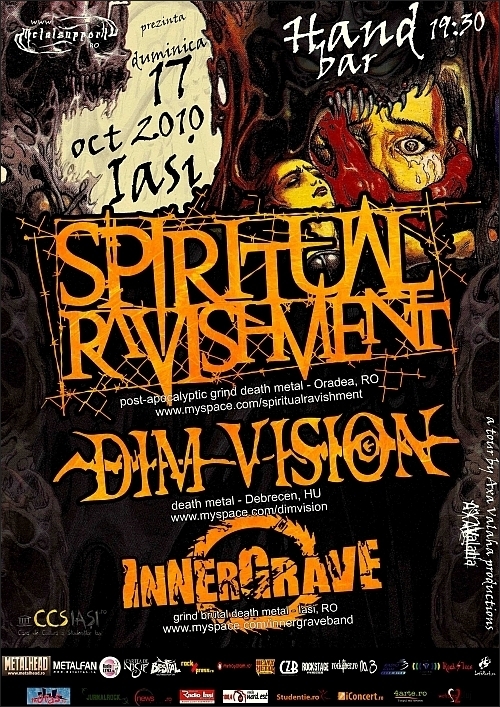 Concert Spiritual Ravishment, Dim Vision si Innergrave in Bar Hand din Iasi