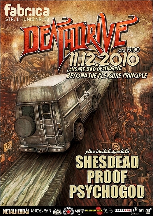 Lansare DeathDrive - Beyond the Pleasure Principle alaturi de Shesdead, Proof si Psihogod