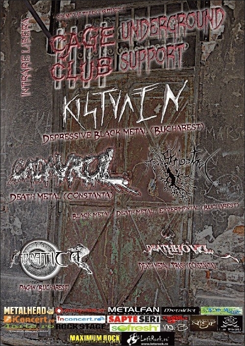 Concert Kistvaen, Cadavrul, Apa Sambetii, Carpatica si Deathhowl in club Cage