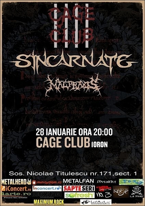 Concert Sincarnate si Malpraxis in Club Cage