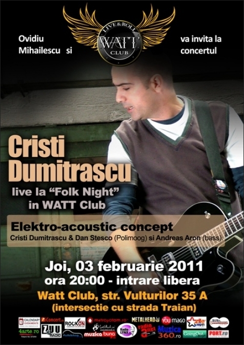 Concert folk Cristi Dumitrascu in Watt Club