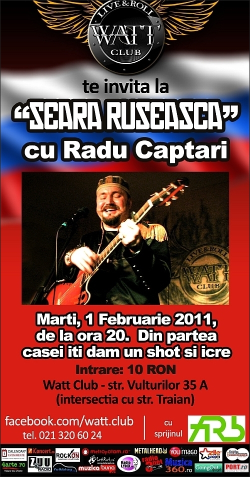 Seara Ruseasca cu Radu Captari in Watt Club