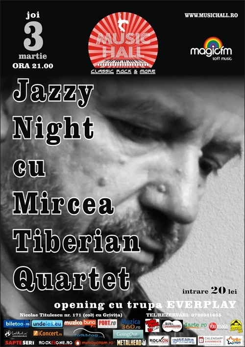 Concert Mircea Tiberian Quartet Jazzy Night in Music Hall