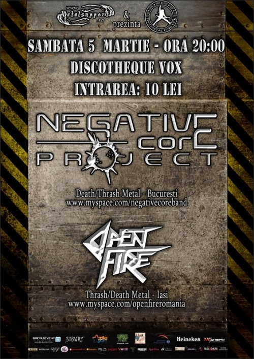 Concert Negative Core Project si Open Fire in Suceava