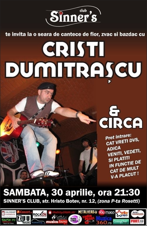 Concert Cristi Dumitrascu si Circa in Sinner's Club