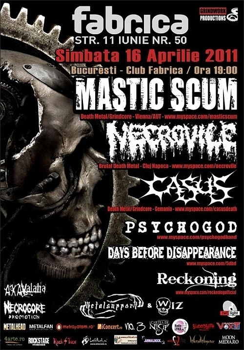 Concert Mastic Scum, Necrovile, Casus, Psychogod, Days Before Disappearance, Vepres in Fabrica