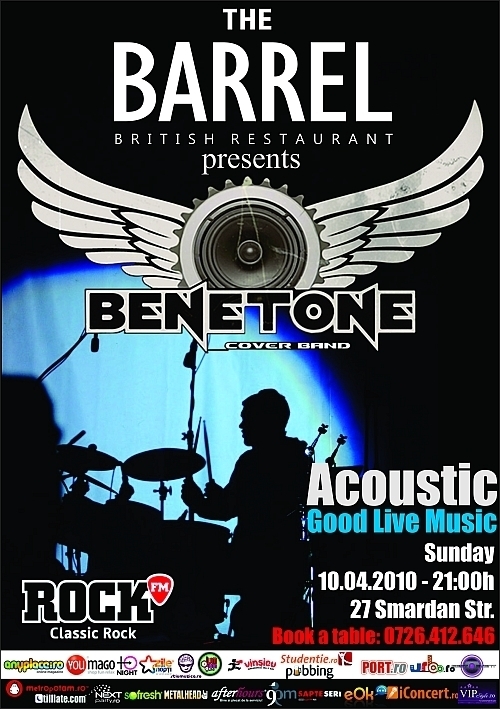 Concert acustic Benetone Band in The Barrel British Restaurant