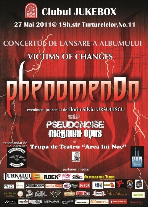 Concert lansare album nou PhenomenOn in Jukebox alaturi de Pseudonoise si Magnum Opus