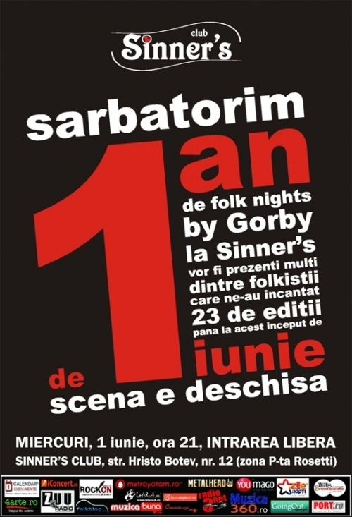 Aniversare 1 an de 'Folk Nights by Gorby' la Club Sinner's