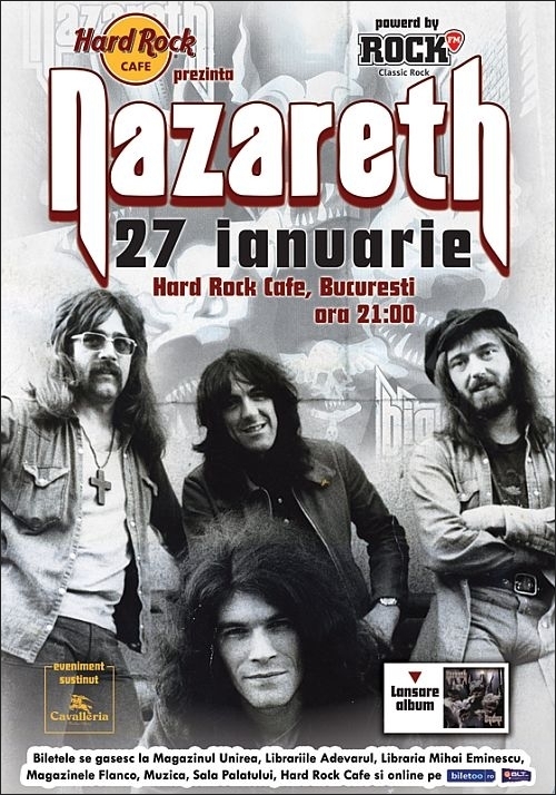 Detalii bilete la concertul Nazareth din Hard Rock Cafe Bucuresti