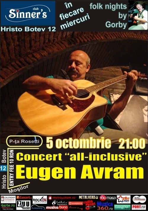 Concert Eugen Avram la Folk Nights By Gorby in Sinner's Club