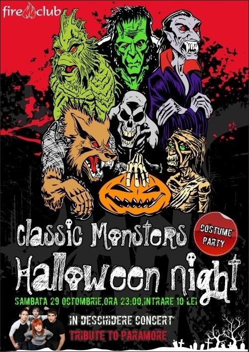 Concert Tribute To Paramore la Classic Monsters Halloween Night in Fire Club