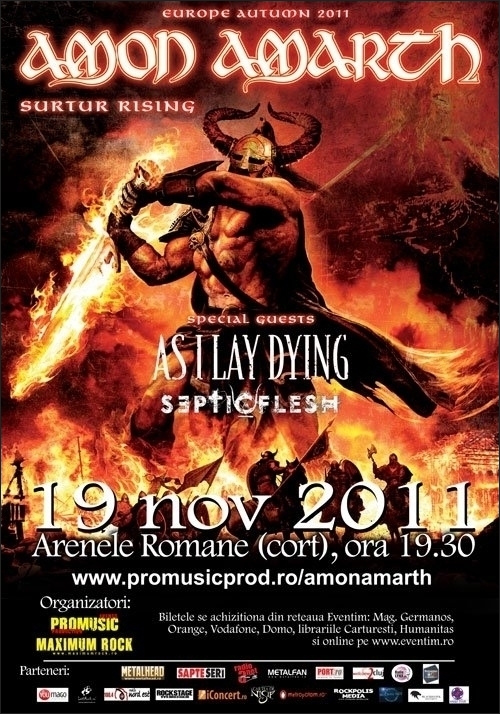 Mai sunt 5 zile la oferta de bilete pentru concertul Amon Amarth, As I Lay Dying, Septicflesh