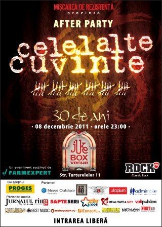 Afterparty „Celelalte Cuvinte – 30 de ani” in Jukebox Venue