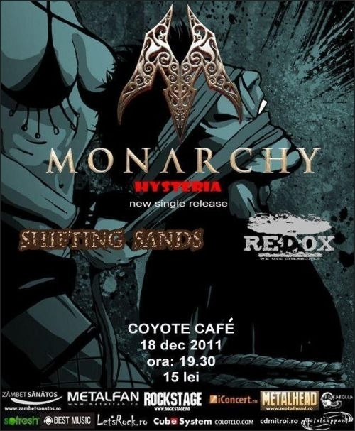 Concert Monarchy, Shifting Sands si Redox in Coyote Cafe din Bucuresti