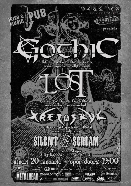 Concert Gothic, L.O.S.T., Krepuskul si Silent Scream in Irish & Music Pub