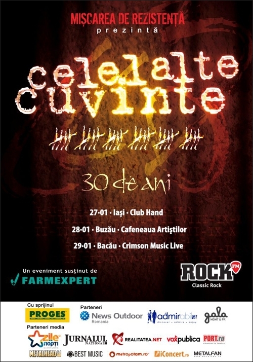 Concert “Celelalte Cuvinte – 30 de ani” in Iasi, Buzau, Bacau