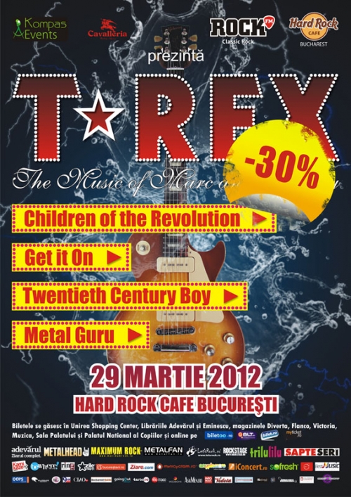 Martisor rock: 30% reducere pentru biletele la Blaze Bayley si T.Rex