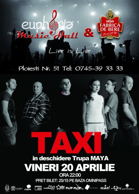 Concert Taxi si Maya in Euphoria Music Hall din Cluj-Napoca