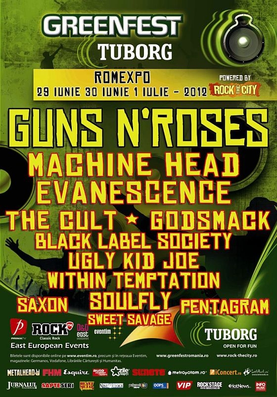 GUNS N'ROSES sustine un recital de peste doua ore la Tuborg Green Fest powered by Rock the City