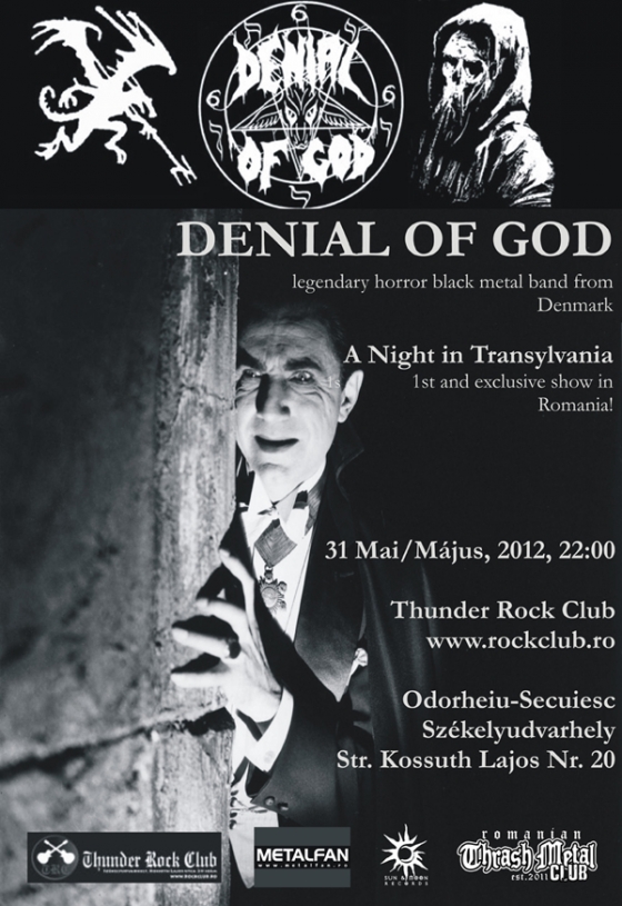 Concert DENIAL OF GOD pe 31 mai la ODORHEIU SECUIESC