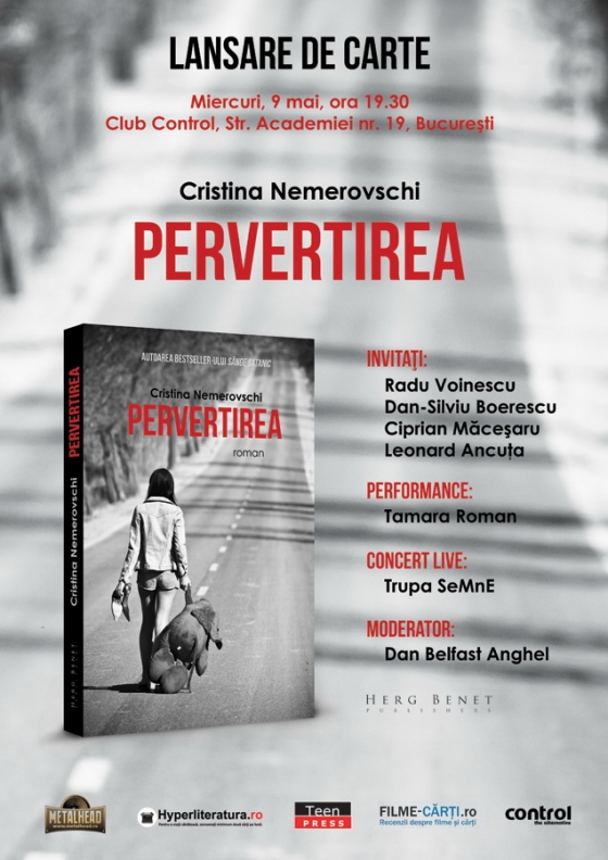 Cristina Nemerovschi lanseaza romanul 'Pervertirea' in club Control, alaturi de trupa Semne