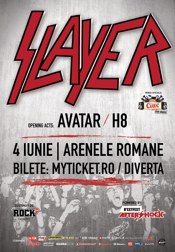 Concert Slayer la Arenele Romane – detalii program si acces