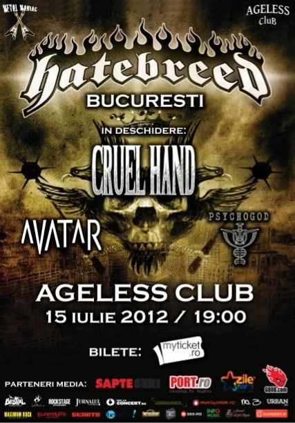 Trupele AVATAR si PSYCHOGOD in line-up final pentru concertul HATEBREED din Ageless Club