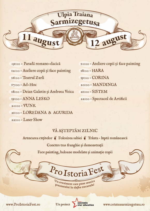 Pro Istoria Fest ajunge in acest weekend la Sarmizegetusa - Sistem si Ad-Hoc vor canta in fosta capitala a Daciei Romane