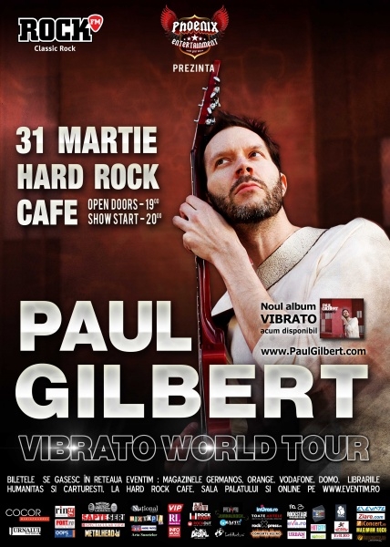 Paul Gilbert concerteaza la Hard Rock Cafe