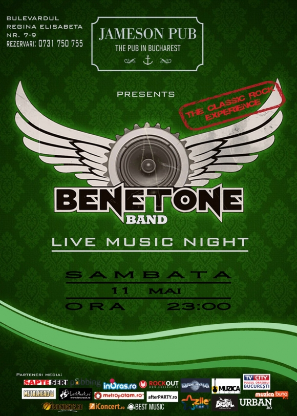 Benetone Band concerteaza in Jameson Pub