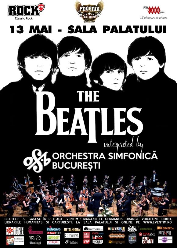 Program si reguli de acces la The Beatles interpreted by Orchestra Simfonica Bucuresti