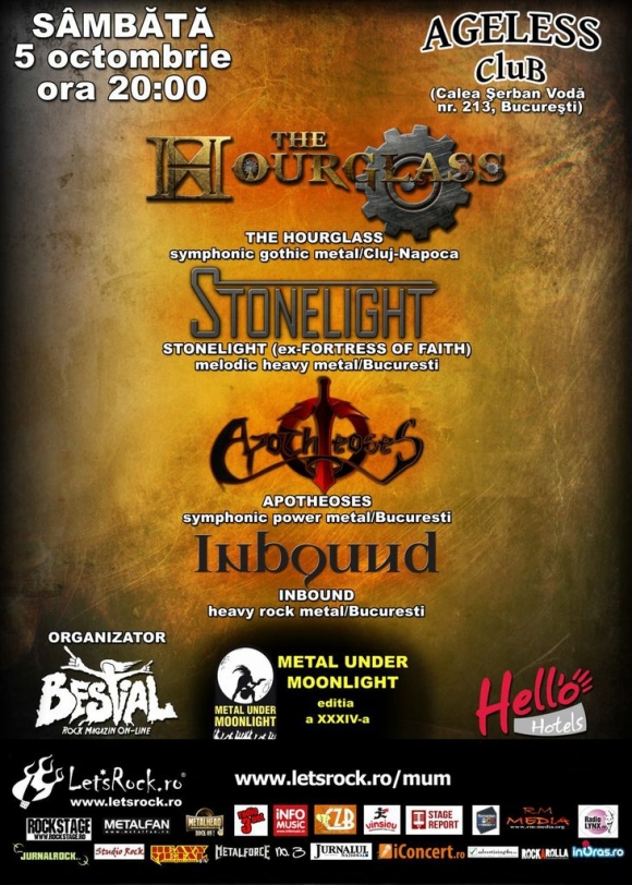 THE HOURGLASS, StoneLight, Apotheoses, InBound (Metal Under Moonlight XXXIV, 05.10.2013)