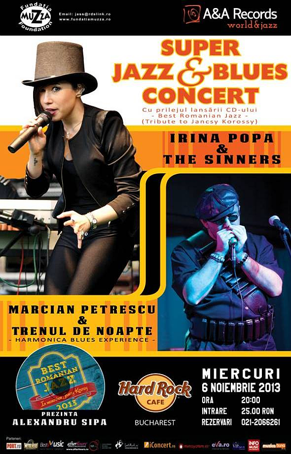 Concert Irina Popa & The Sinners si Marcian Petrescu & Trenul de noapte la Hard Rock Cafe