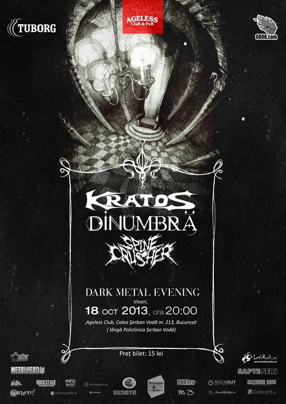 Dark Metal Evening cu Kratos, Dinumbra si Spinecrusher in Ageless Club