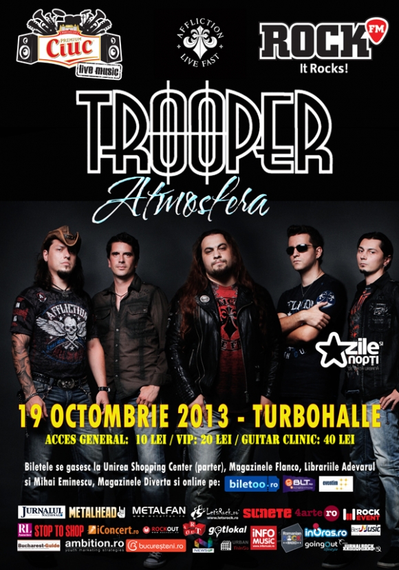 TROOPER – acces si program pentru concertul de sambata din Turbohalle